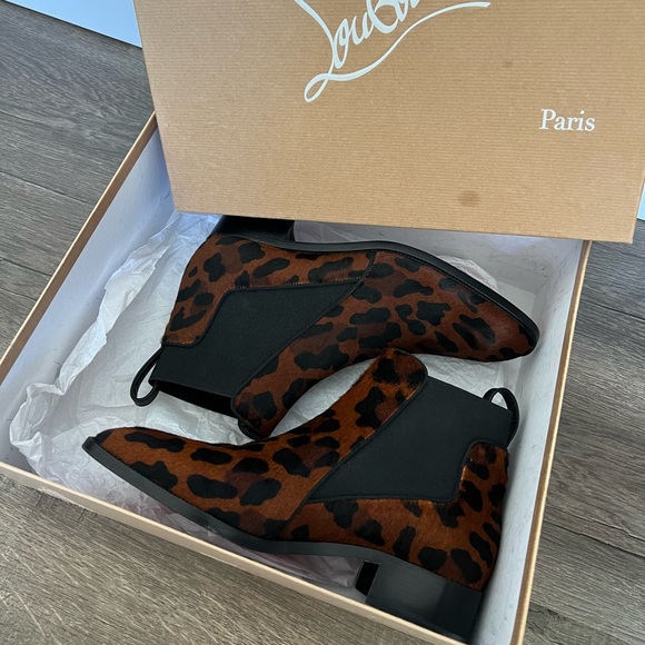 Brand new with box Christian Louboutin marmada Chelsea booties pony hair foxy - Picture 5 of 15